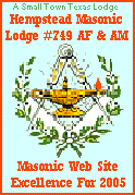 Hempstead Masonic Web Site Exellence Award
