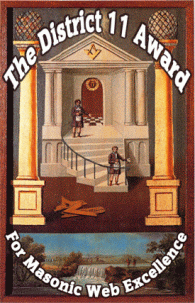 11th Masonic District Award for Masonic
Excellence